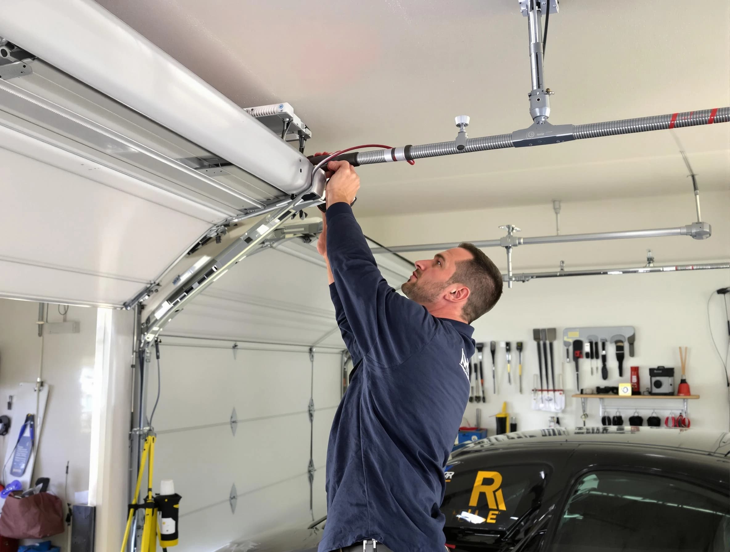 Kirtland AFB Garage Door Repair technician performing garage door cable repair in Kirtland AFB