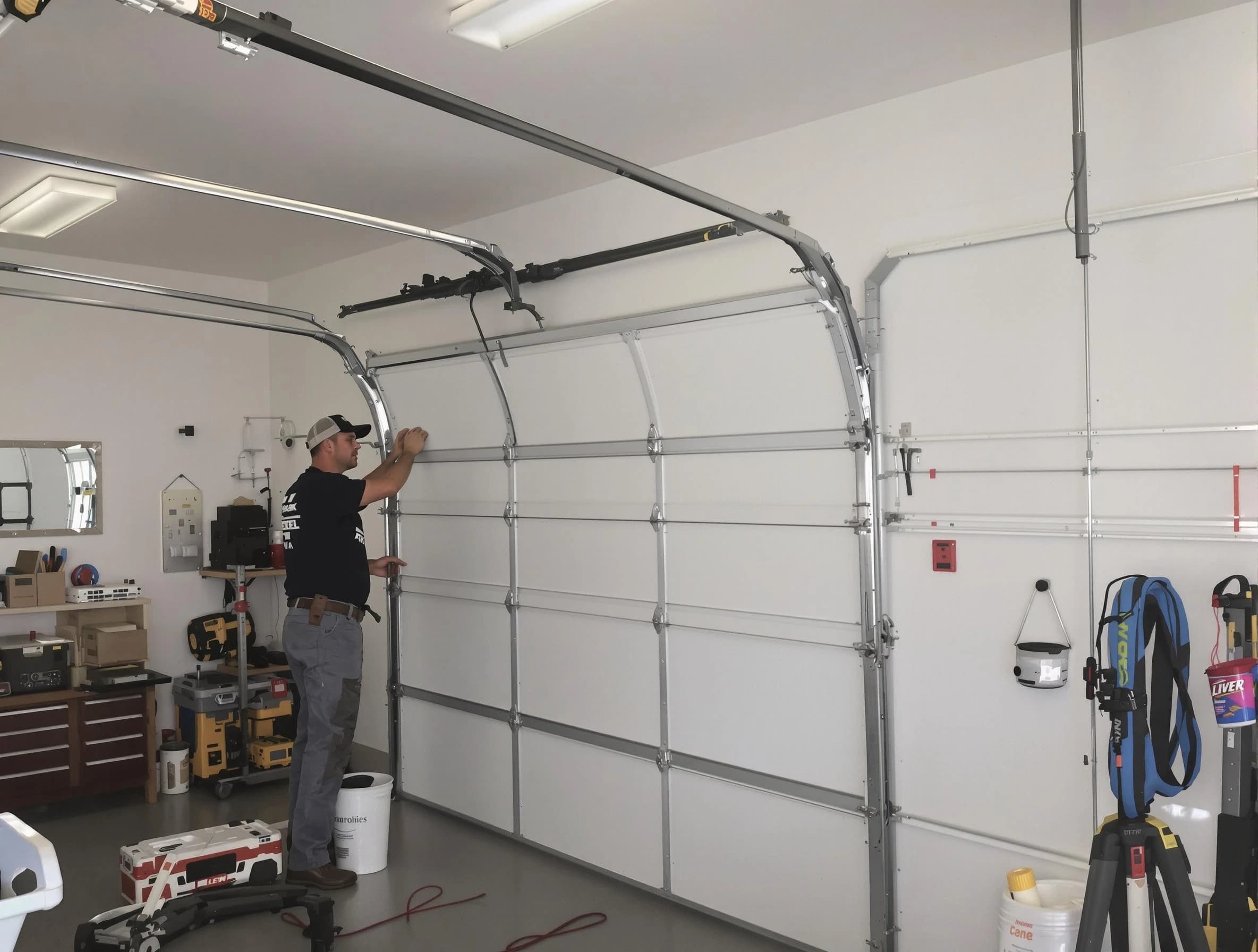 Kirtland AFB Garage Door Repair team installing new garage door in Kirtland AFB