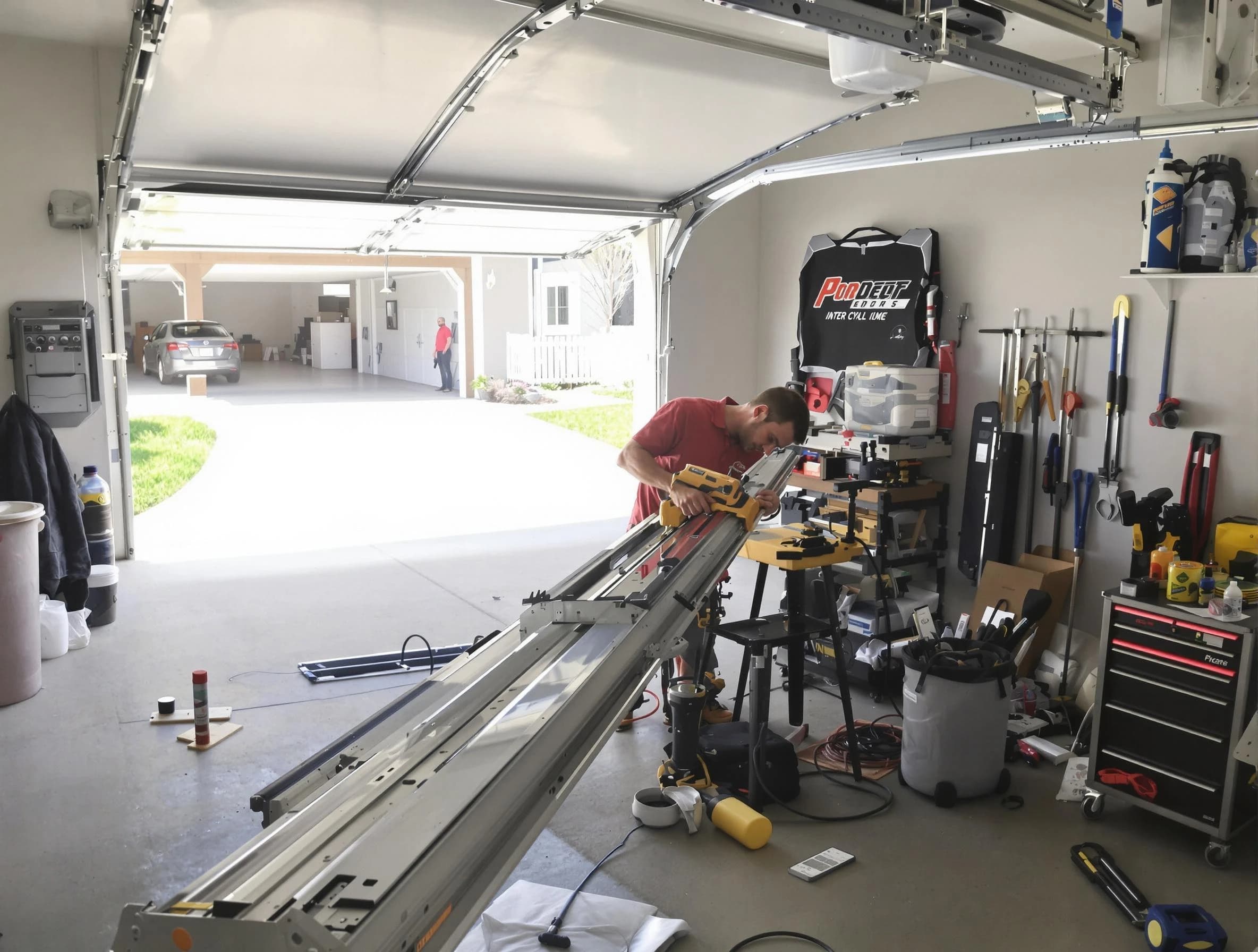 Kirtland AFB Garage Door Repair expert performing track repair in Kirtland AFB
