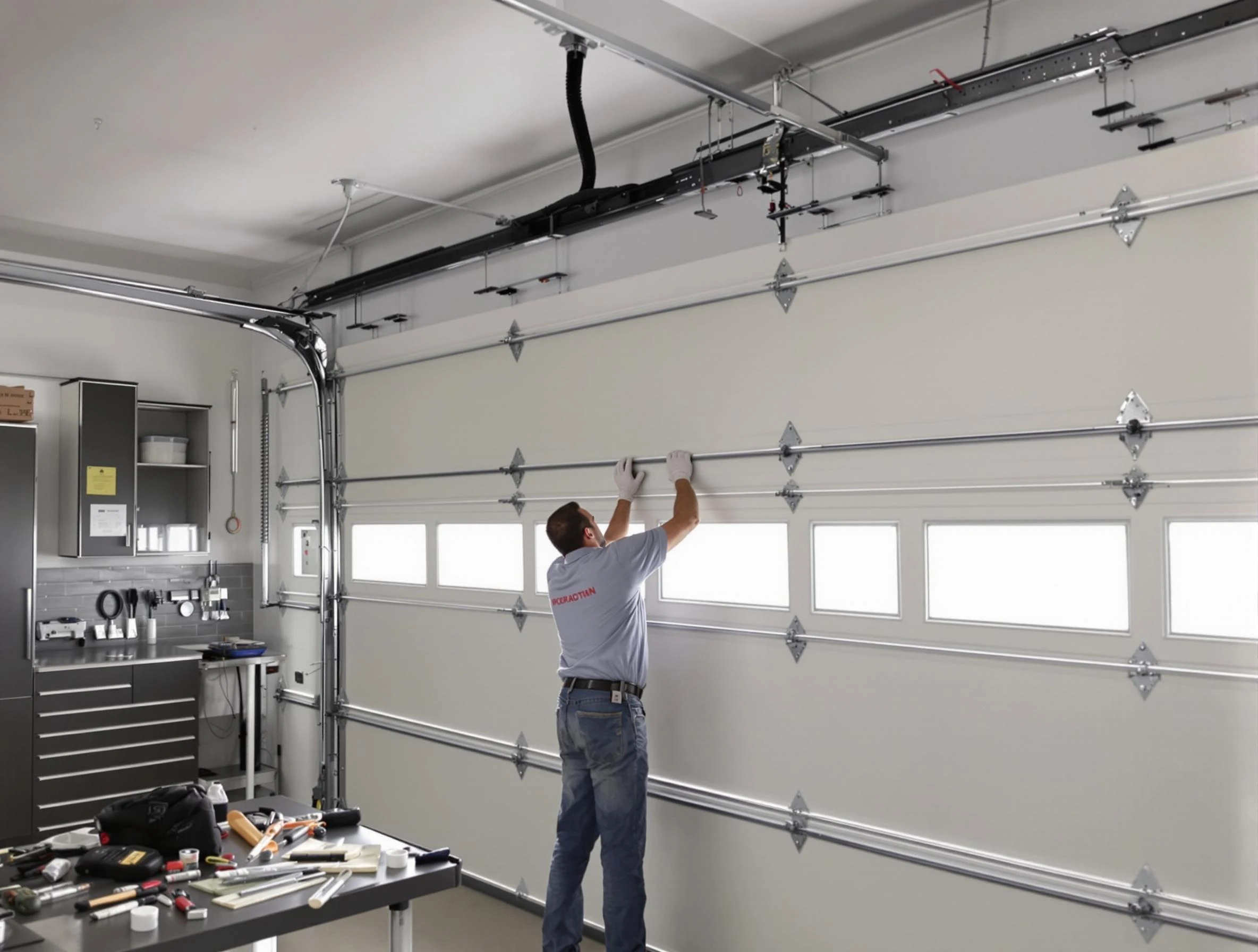 Garage Door Track Repair in Kirtland AFB