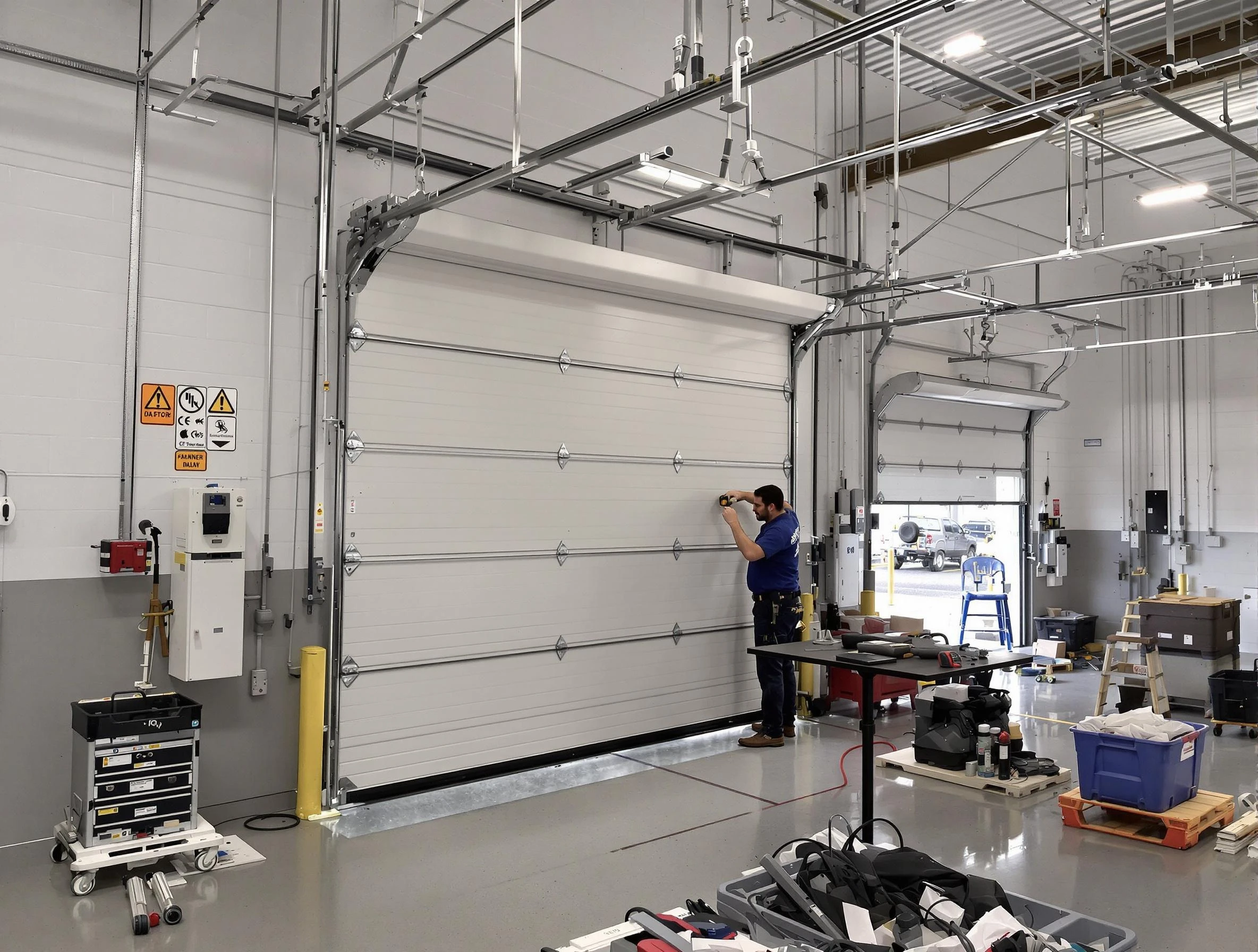 Commercial garage door repair being performed by Kirtland AFB Garage Door Repair expert in Kirtland AFB