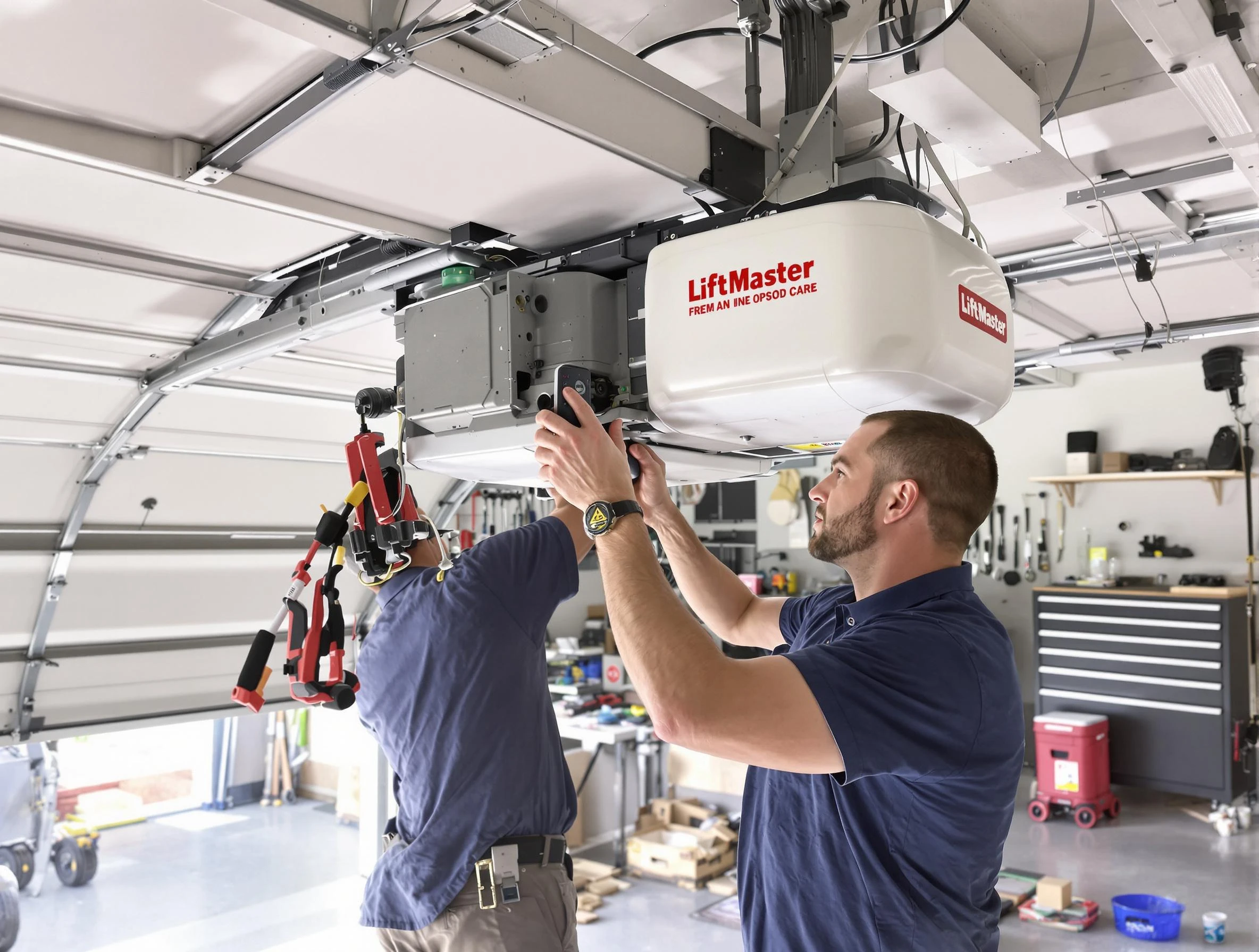 Kirtland AFB Garage Door Repair technician performing advanced diagnostics on garage opener in Kirtland AFB