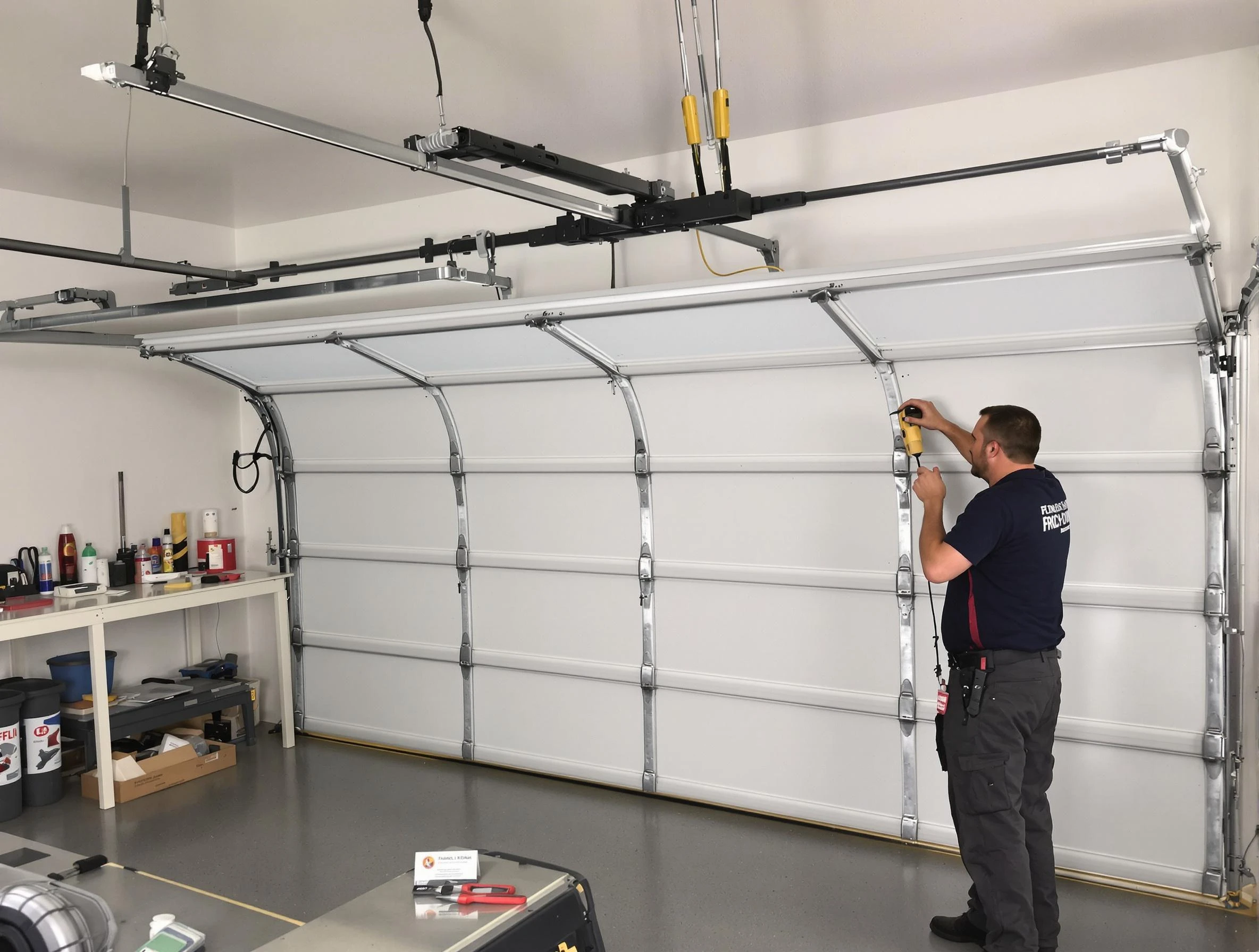 Kirtland AFB Garage Door Repair certified technician performing overhead door system repair in Kirtland AFB